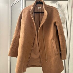 J. Crew Women's Camel/Tan Wool Blend Zip Pea Coat